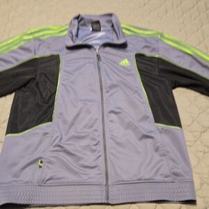 Adidas Mens Jacket in Gray and Neon Green